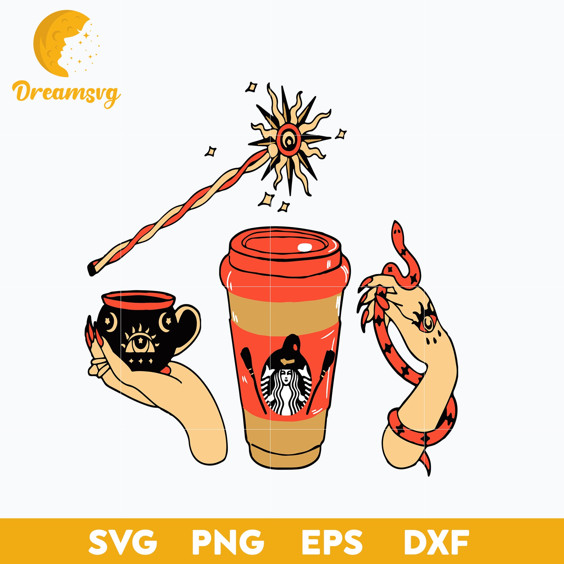 Spooky Coffee Witchy svg, Halloween svg, png, dxf, eps digital file.