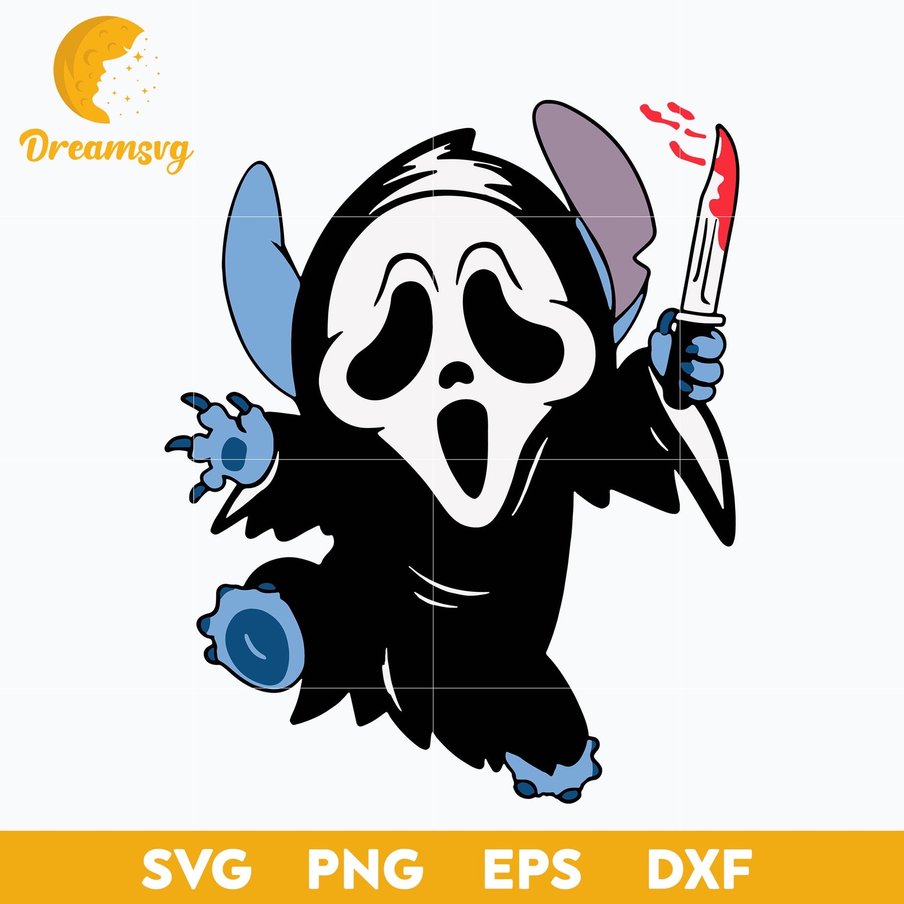 Stitch Ghost Face Scream Halloween svg, Halloween svg, png, dxf, eps digital file.