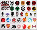 296+ Superhero Icons Svg Bundle, Marvel Svg, Avengers Svg, Cartoon svg, png, dxf, eps digital file