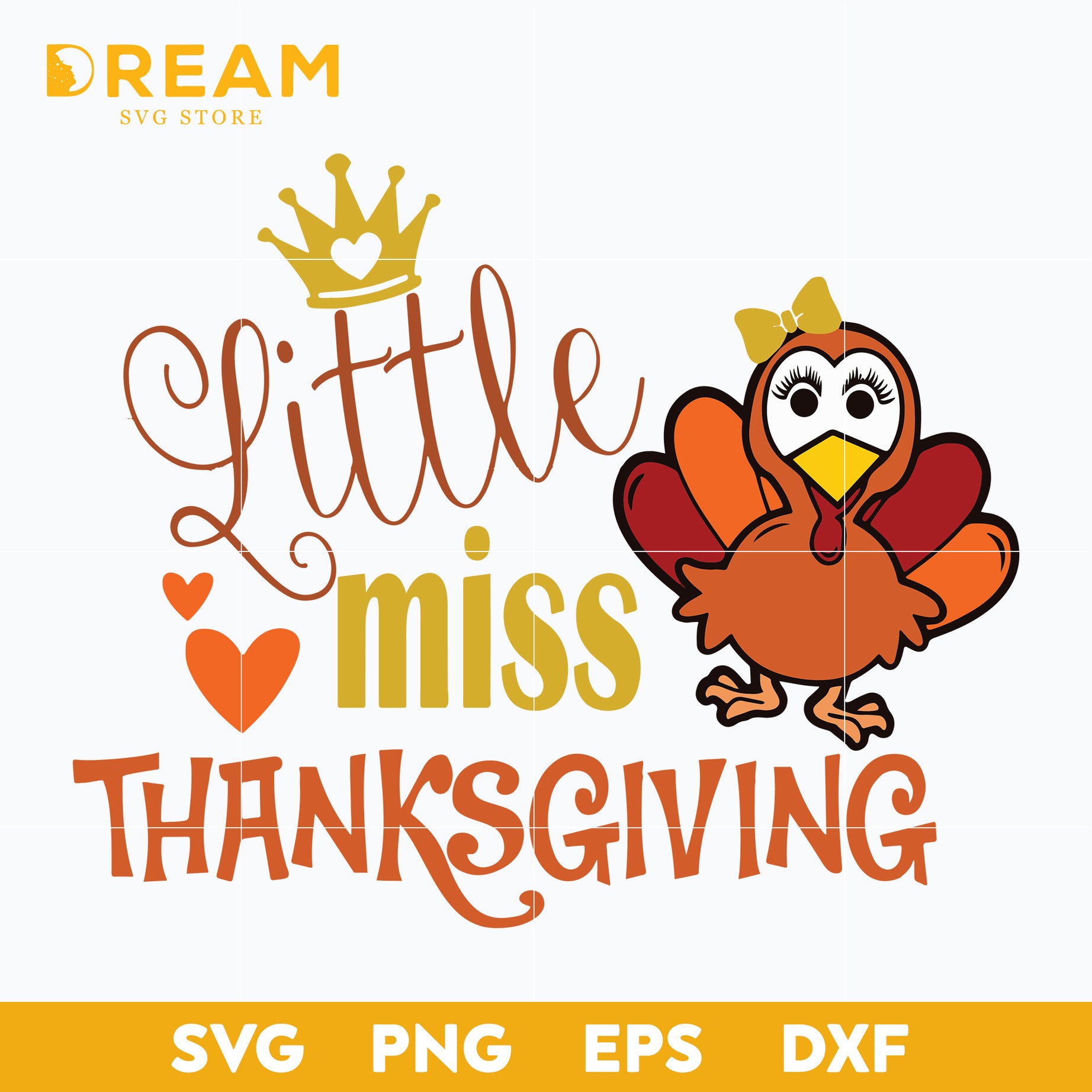 Little miss thanksgiving turkey svg, thanksgiving day svg, png, dxf, eps digital file TGV0411205L