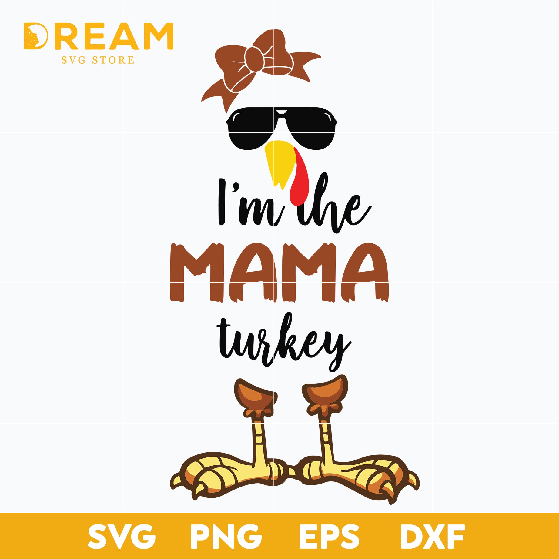 I'm the mama turkey svg, thanksgiving day svg, png, dxf, eps digital file TGV0511204L