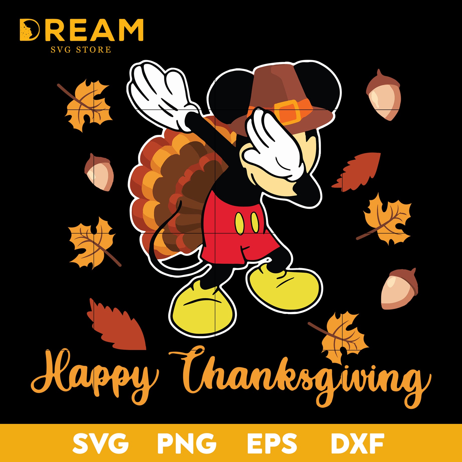 Happy thanksgiving mickey mouse turkey svg, Thanksgiving day svg, png, dxf, eps digital file TGV07112014L