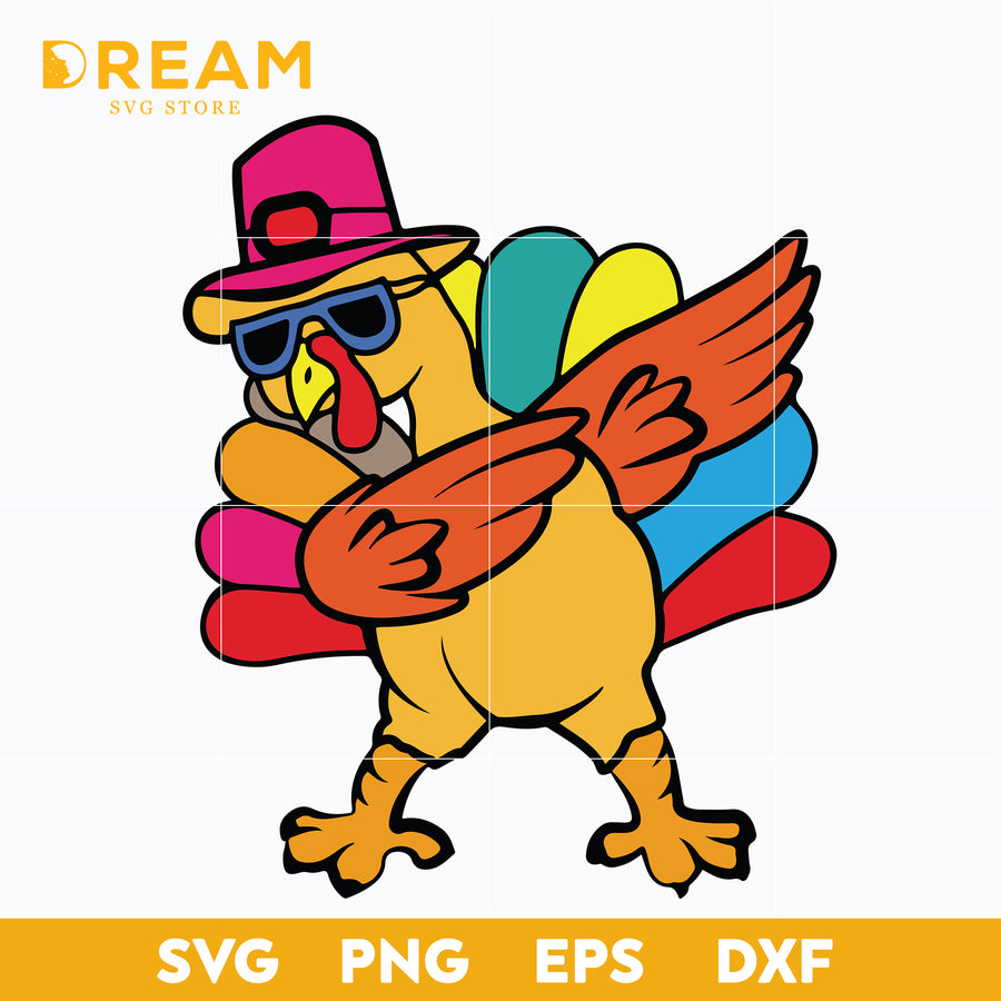 Turkey dabbing svg, Thanksgiving day svg, png, dxf, eps digital file TGV08112010L
