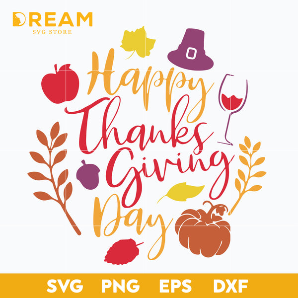 Happy thanksgiving day svg, Thanksgiving day svg, png, dxf, eps digital file TGV08112011L