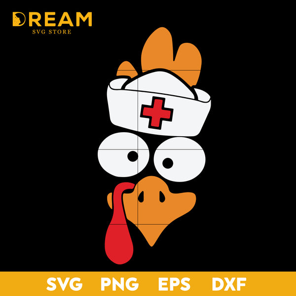 Nurse Turkey, Funny Turkey Face, Thanksgiving day svg, png, dxf, eps digital file TGV08112018L