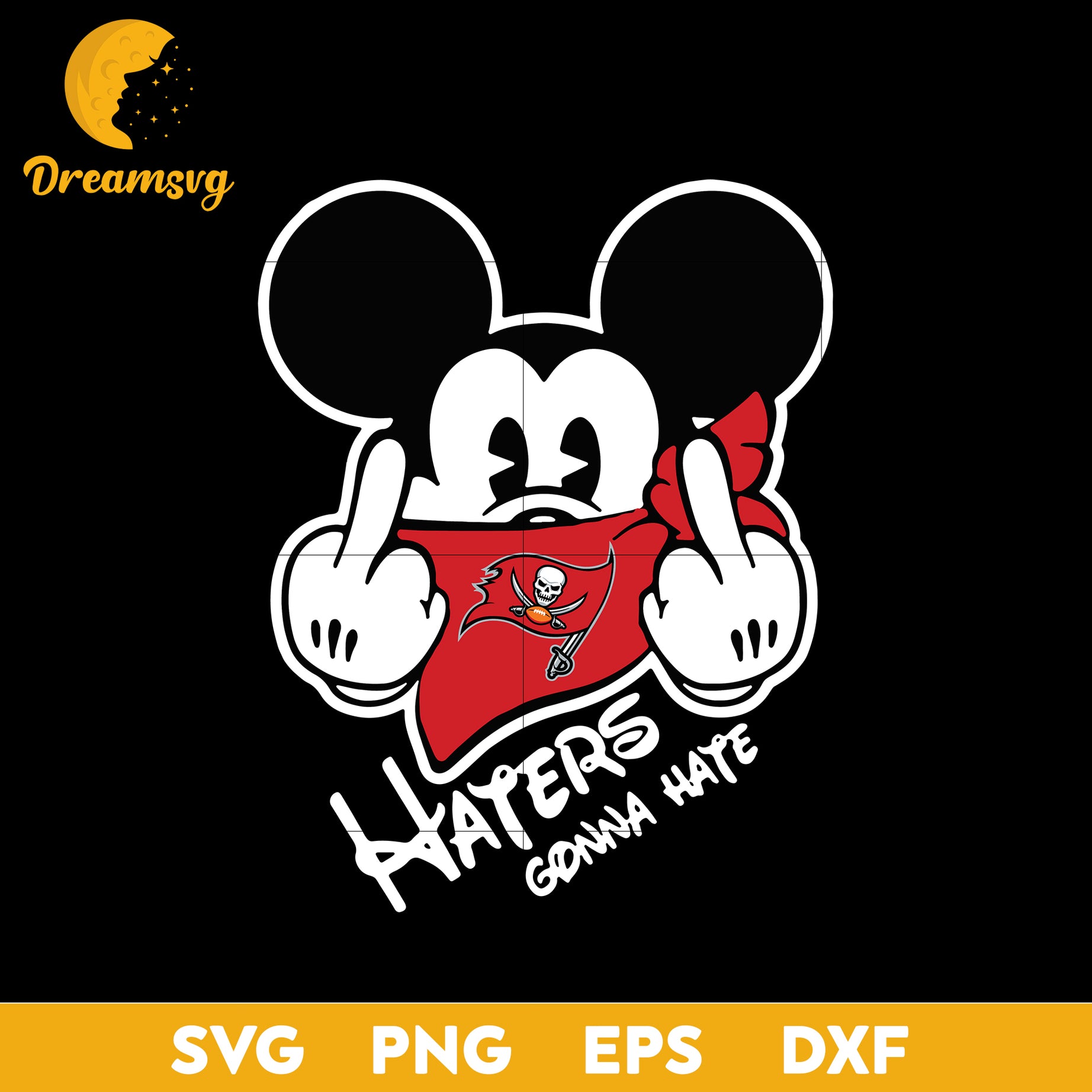 Tampa Bay Buccaneers, Mickey, Haters Gonna Hate Svg, Nfl Svg, Png, Dxf, Eps Digital File.