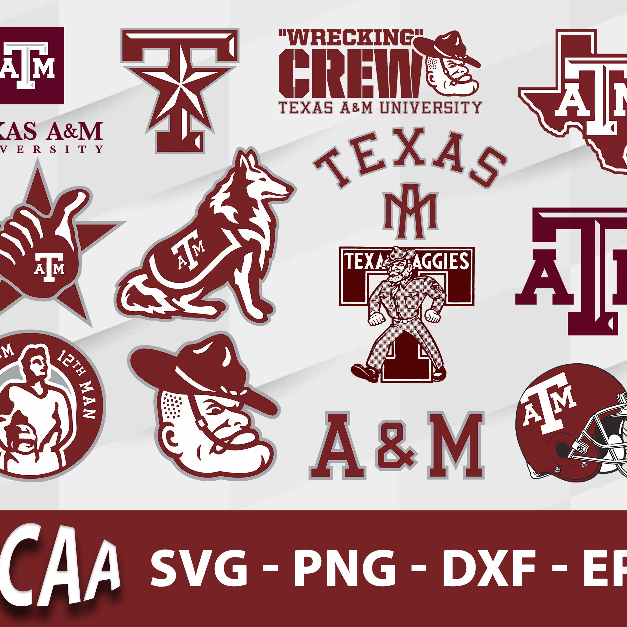 Texas A&M Aggies Svg Bundle,  Texas A&M Aggies Svg, Sport Svg, Ncaa Svg, Png, Dxf, Eps Digital file.