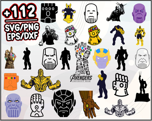 112+ Thanos Svg Bundle, Thanos logo, Thanos svg, Marvel Svg, Cartoon svg, png, dxf, eps digital file