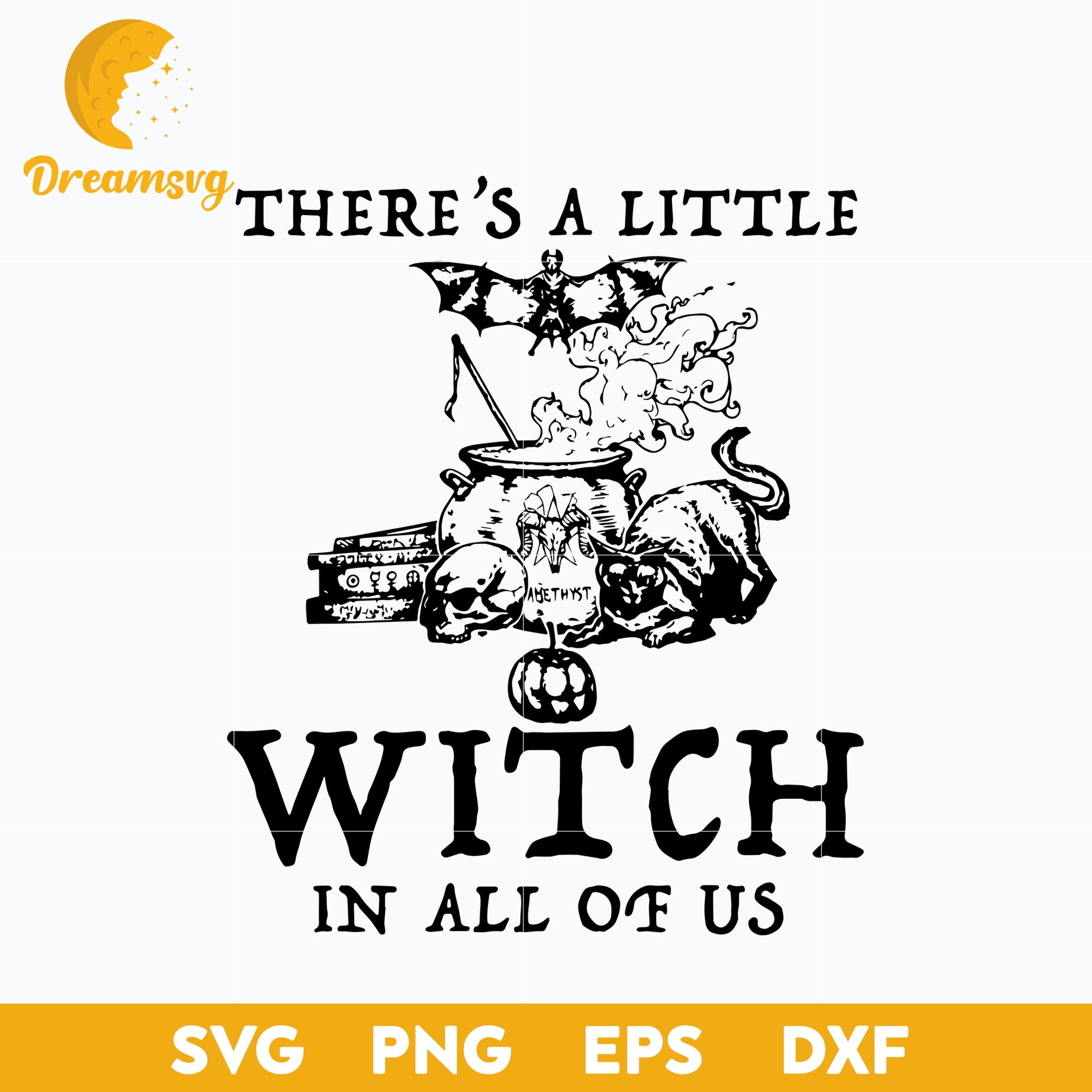 There's A Little Witch svg, Halloween svg, png, dxf, eps digital file.