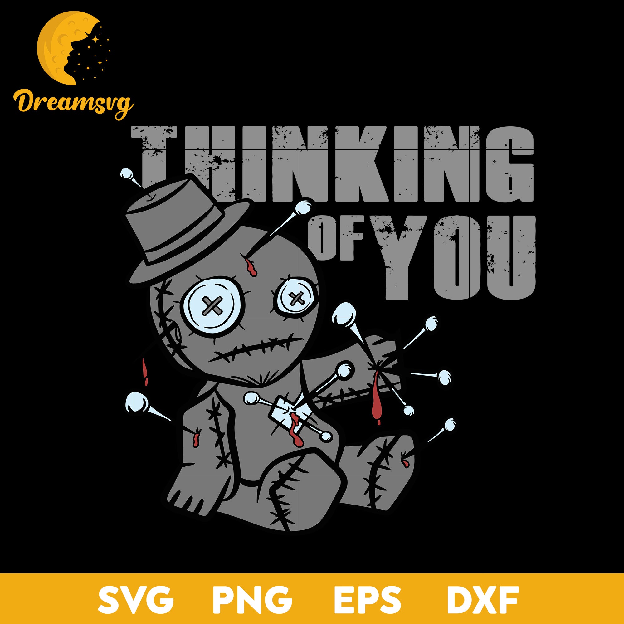 Thinking Of You Funny Halloween Voodoo Doll svg, Halloween svg, png, dxf, eps digital file.