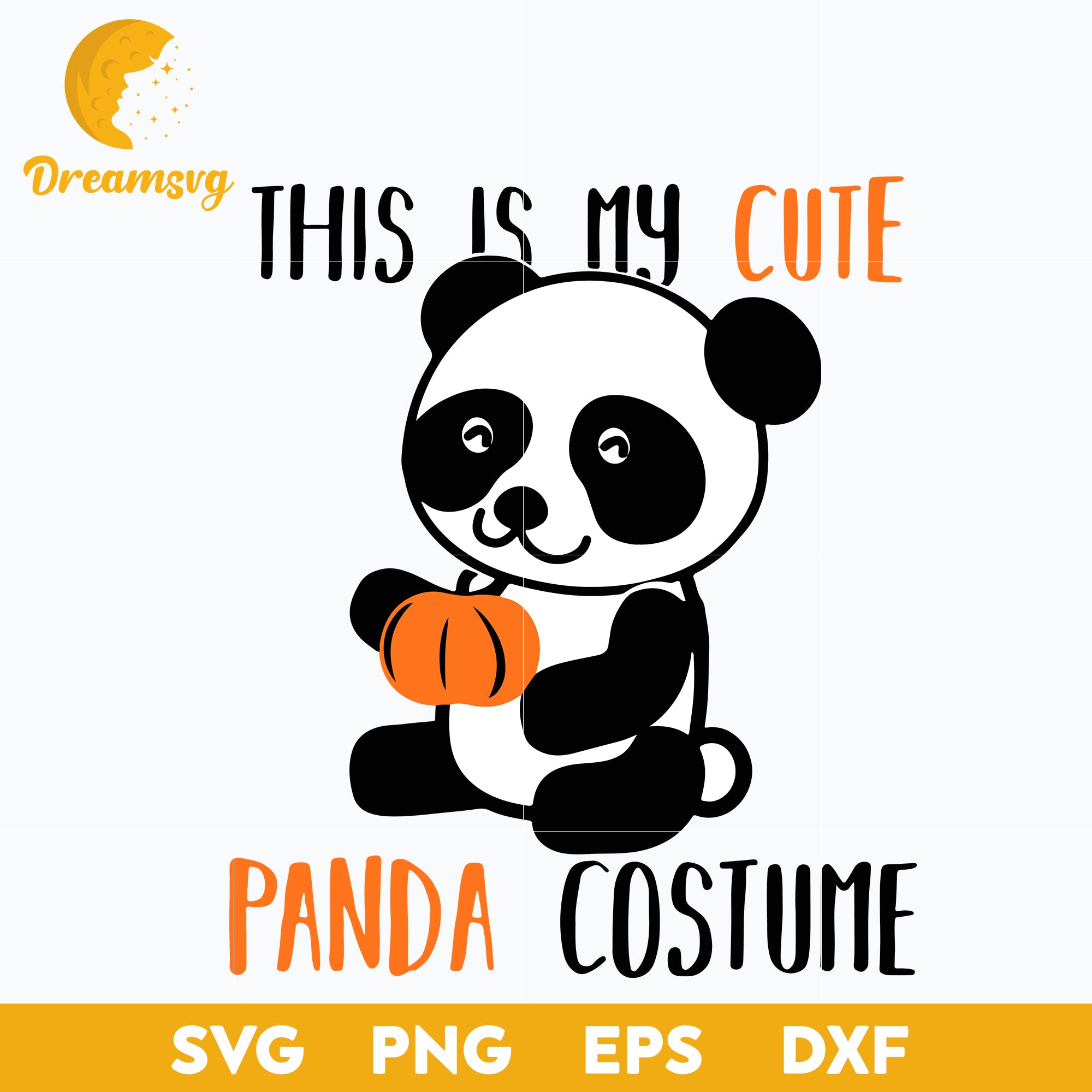 This Is My Cute Panda Costume Halloween svg, Halloween svg, png, dxf, eps digital file.