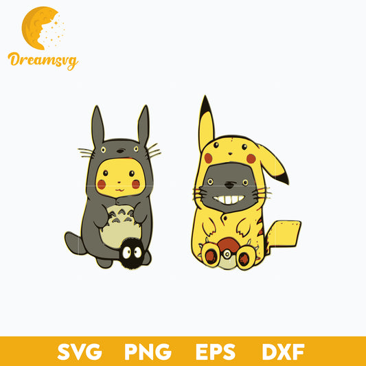 My Neighbor Totoro Svg, pikachu Totoro Svg, cartoon svg, png, dxf, eps digital file