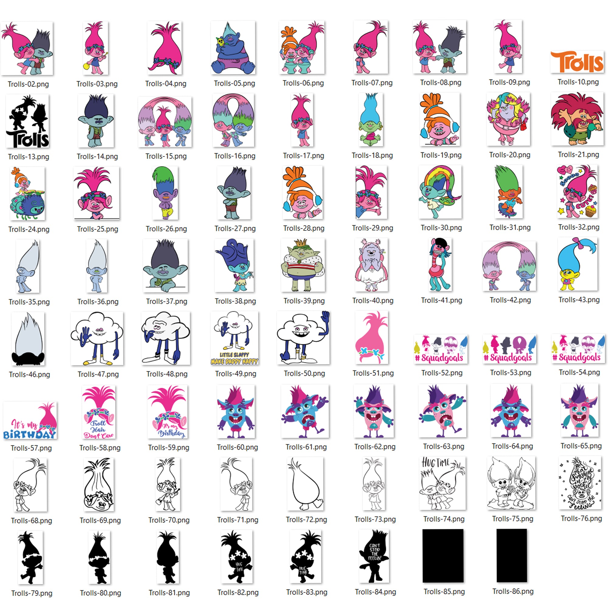 344+ Troll svg Bundle,Trolls Friends Svg, Squadgoals Svg, Trolls Squadgoals, Troll Squad Svg, Trending Svg, Troll Svg, Poppy Svg, Cartoon svg, png, dxf, eps digital file
