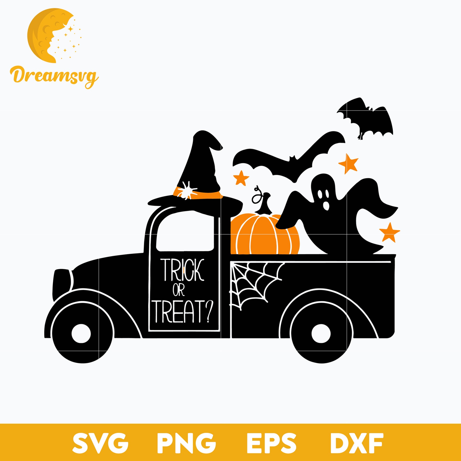 Truck Trick Or Treat svg, Halloween svg, png, dxf, eps digital file.