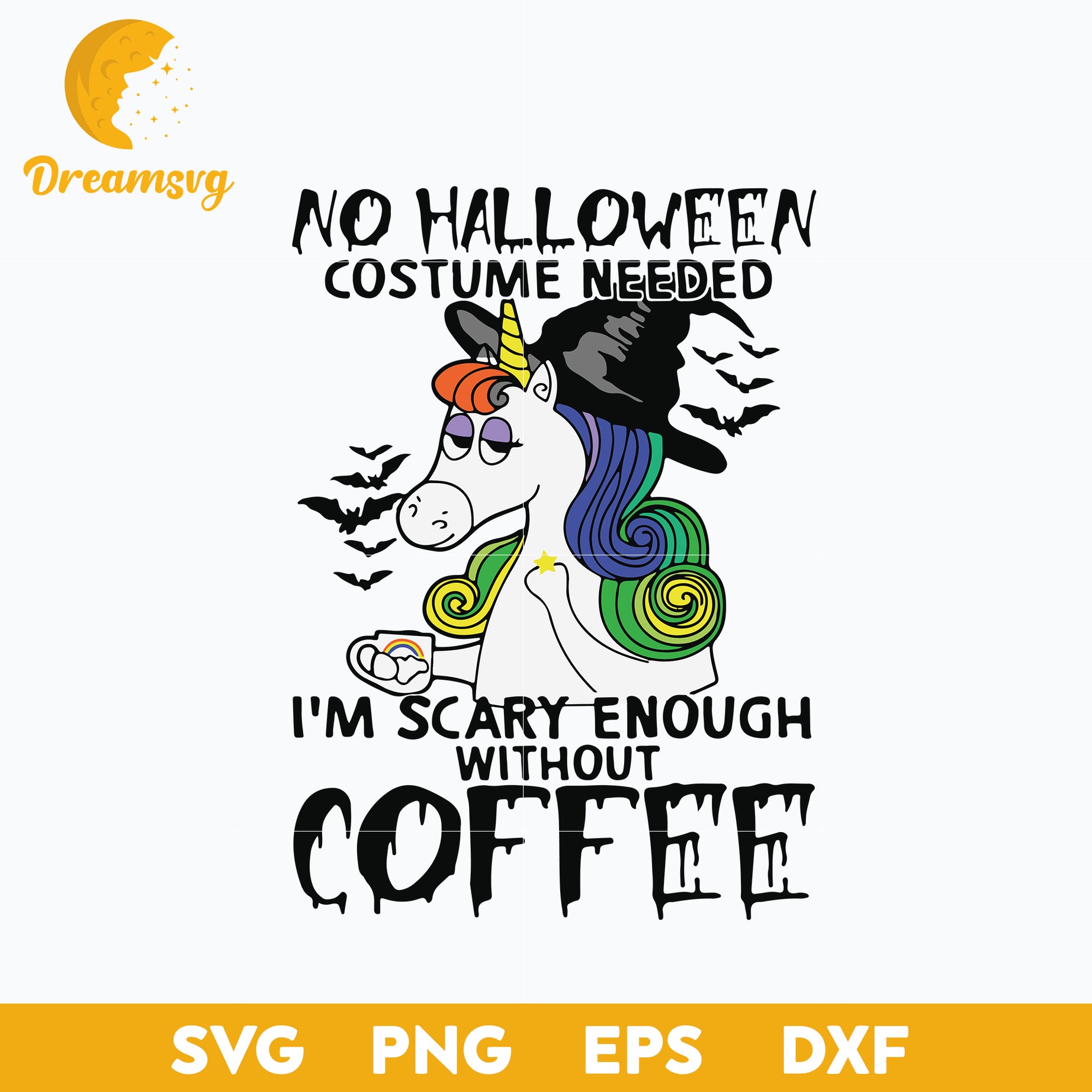 Unicorn No Halloween svg, Halloween svg, png, dxf, eps digital file.