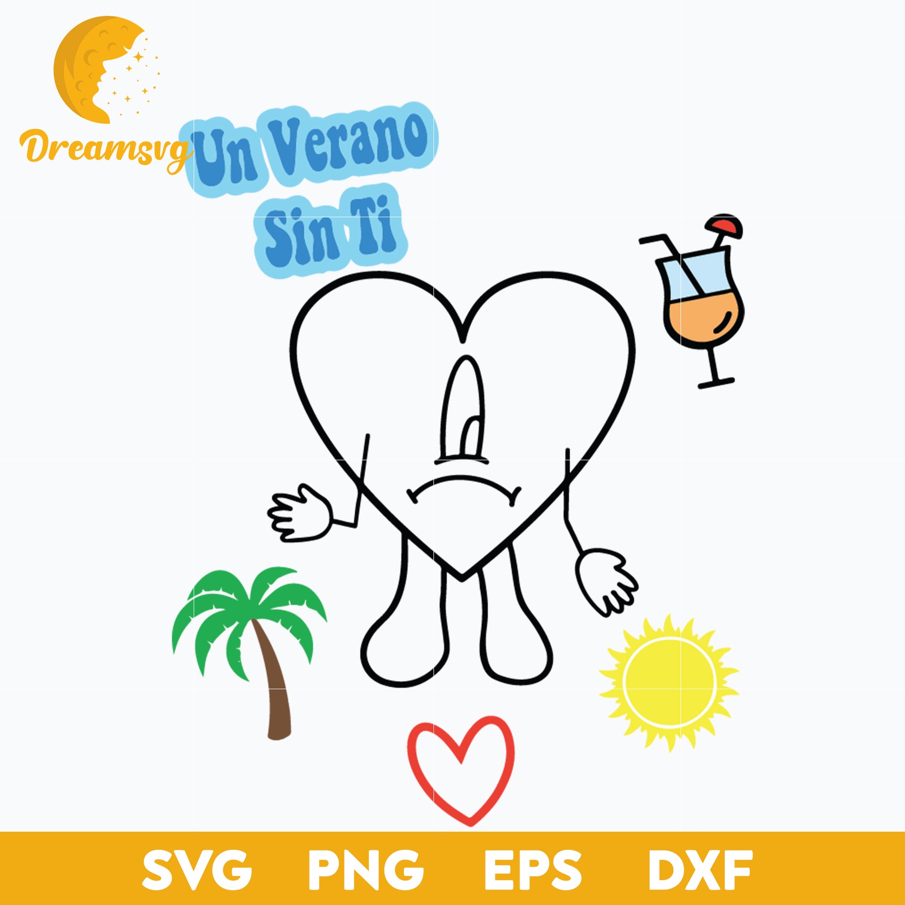 Bad Bunny svg, Un Verano Sin Ti Svg, layered svg, cricut svg, files for cricut, png, dxf, eps digital file.