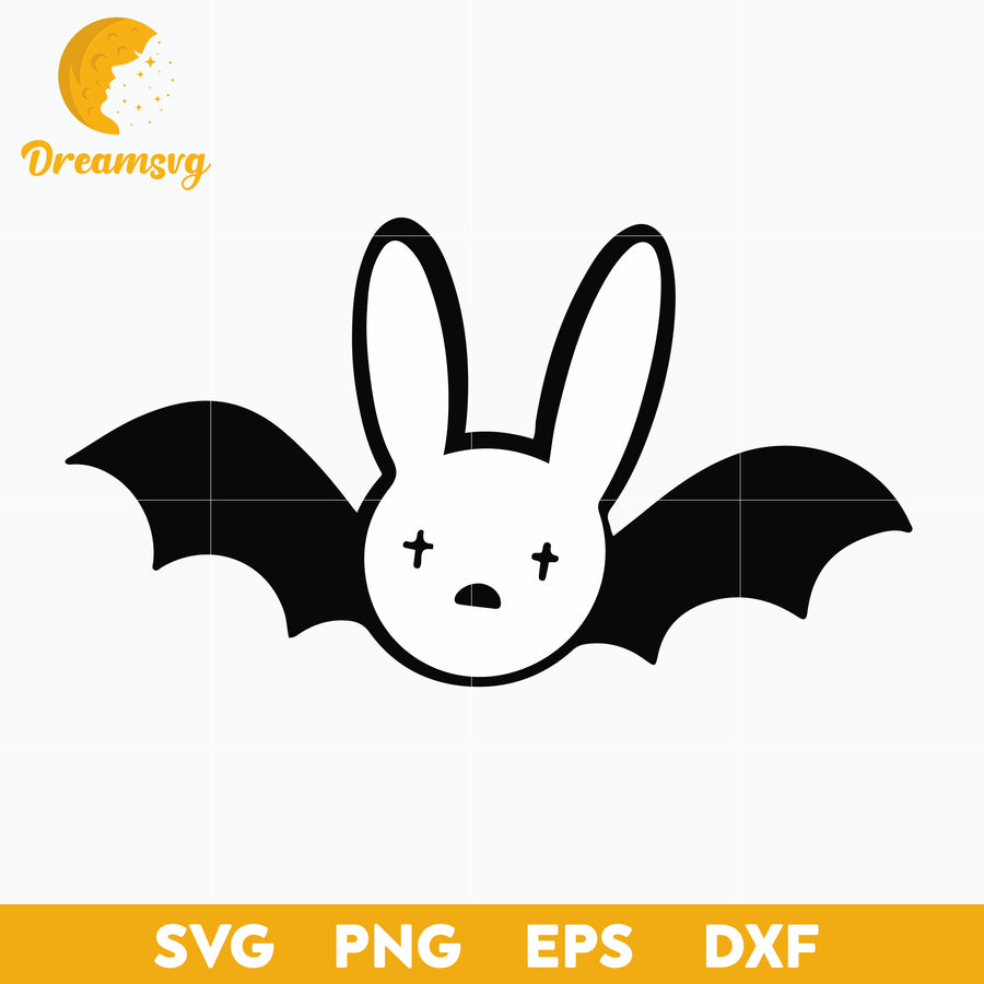 Bat Bad Bunny Halloween Svg
