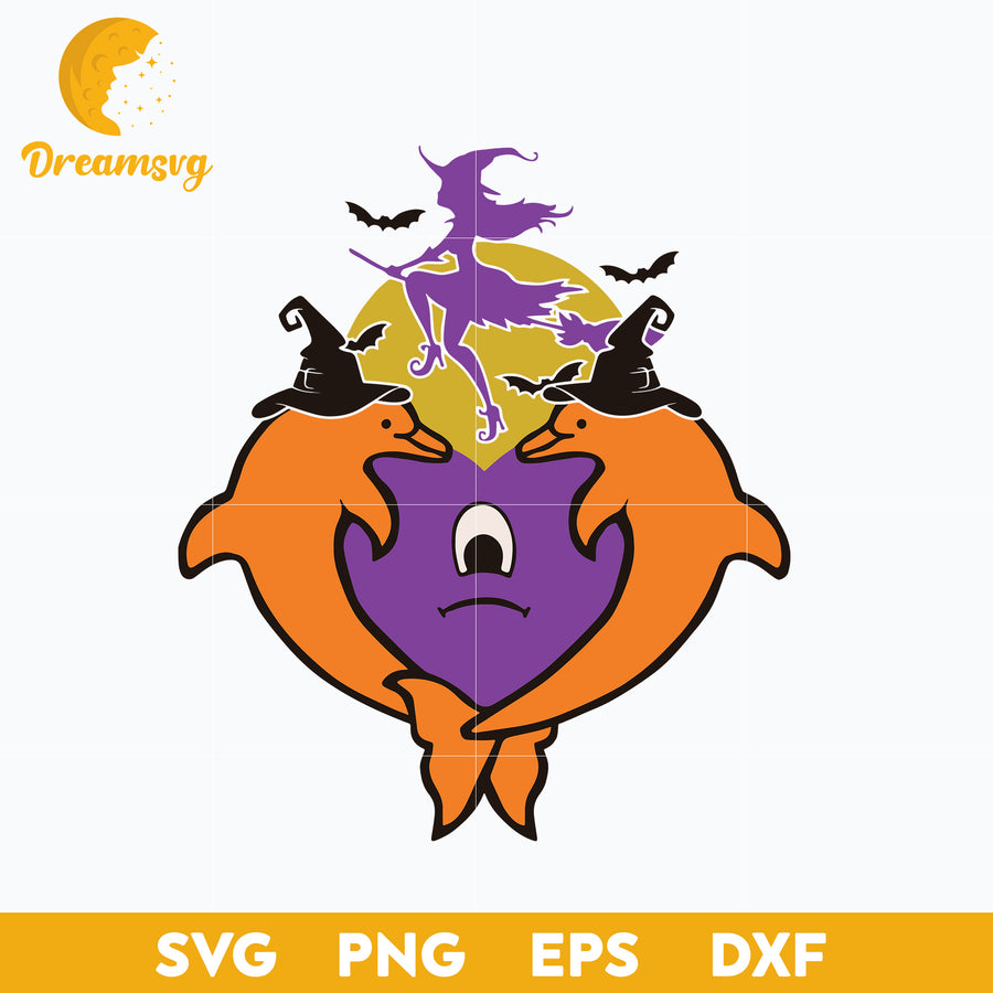 Bad Bunny Dolphins with Sad Heart Svg