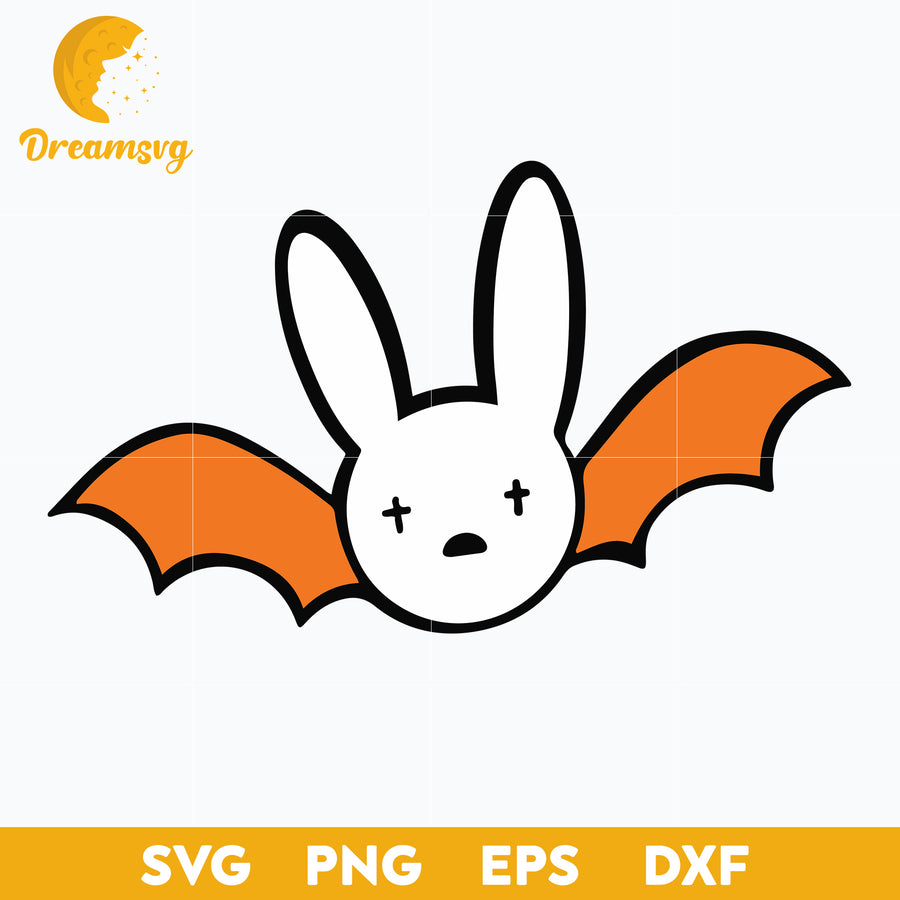 Bat Bad Bunny Halloween Svg