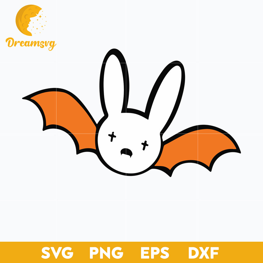 Bat Bad Bunny Halloween Svg