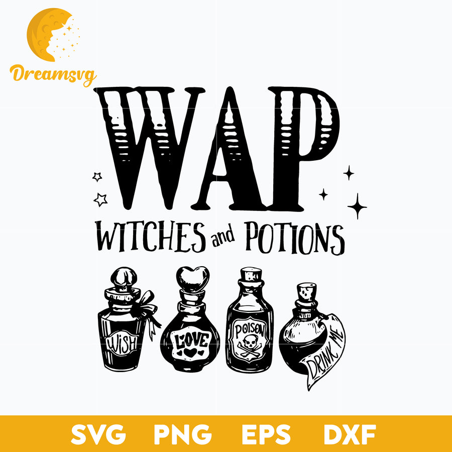 WAP Witches And Potions Bleached svg, Halloween svg, png, dxf, eps digital file.