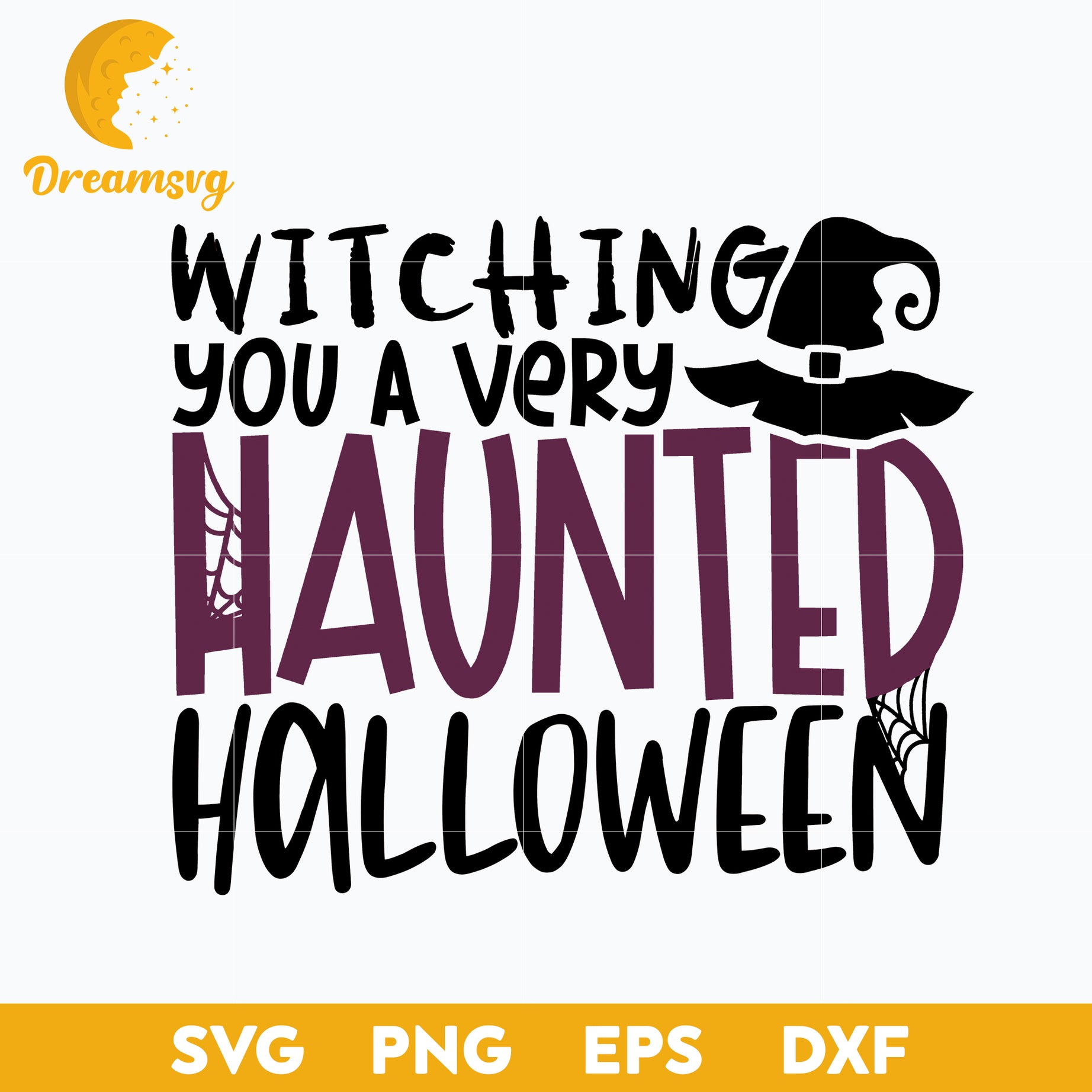 Witching you a very haunted halloween SVG, Hocus Pocus SVG, Halloween svg, png, dxf, eps digital file.