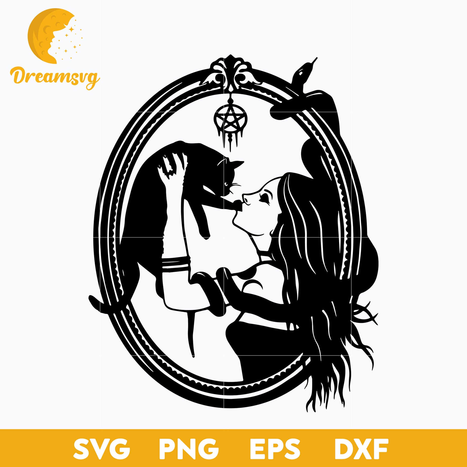 Witchy And Black Cat svg, Halloween svg, png, dxf, eps digital file.