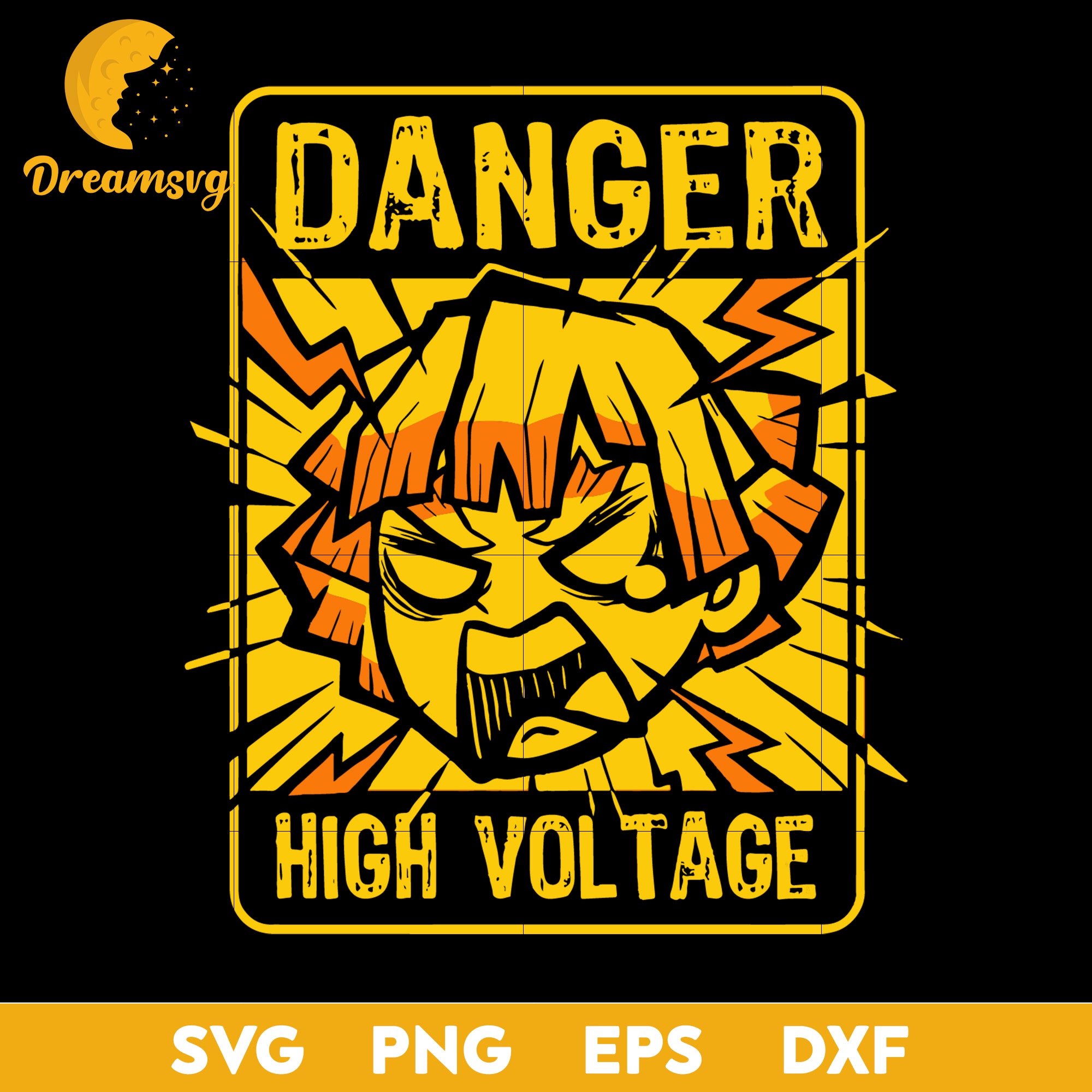 Zenitsu Agatsuma Svg, Kimetsu No Yaiba Svg, Danger High Voltage Svg, Anime Svg, png, eps, dxf digital download.