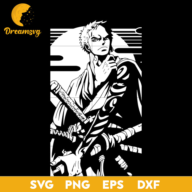 Roronoa Zoro One Piece Anime Sword, Svg Png Dxf Eps Digital Download - free  svg files for cricut