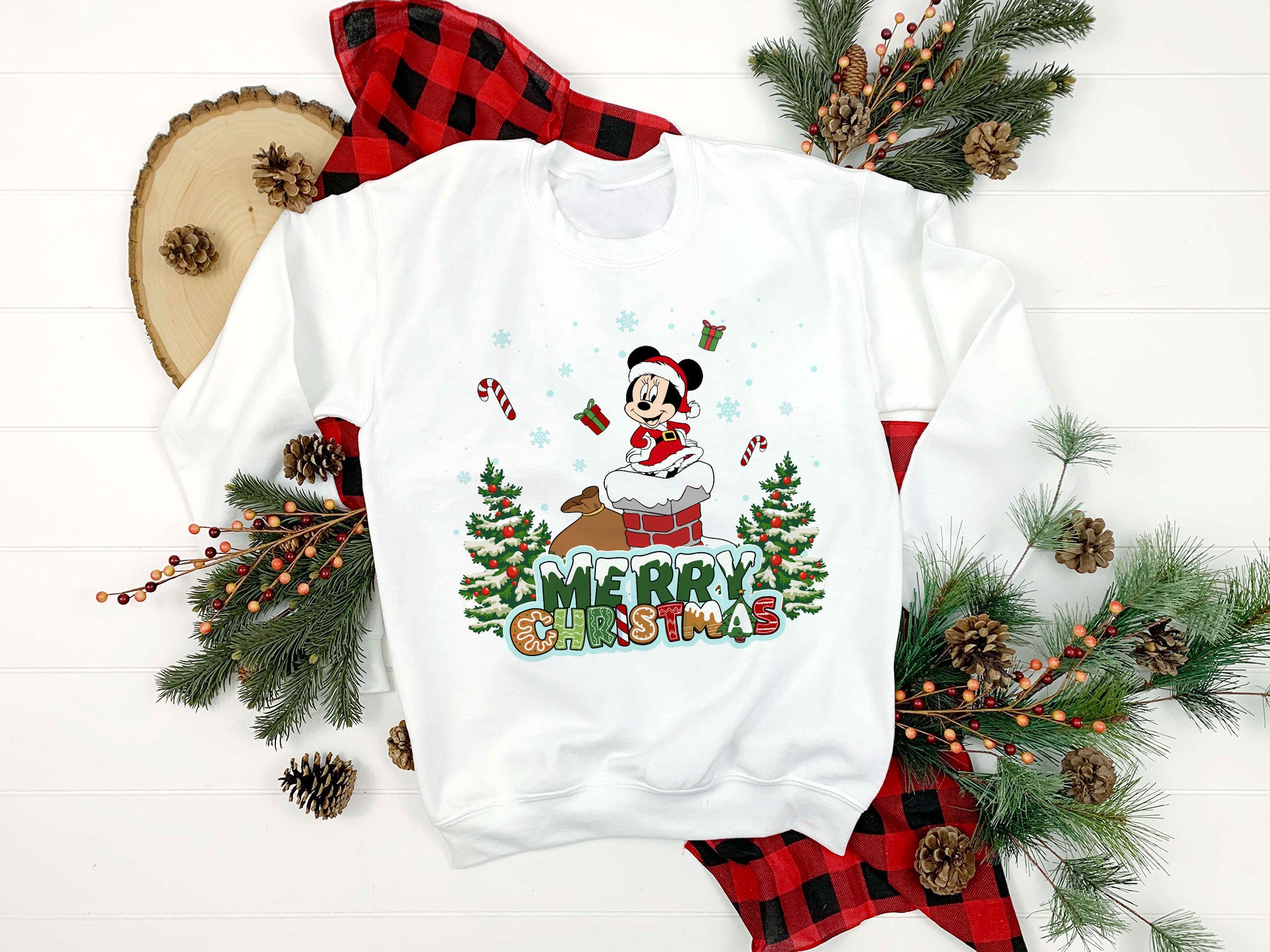 Minnie Mouse Christmas PNG, Disney Merry Christmas PNG File.