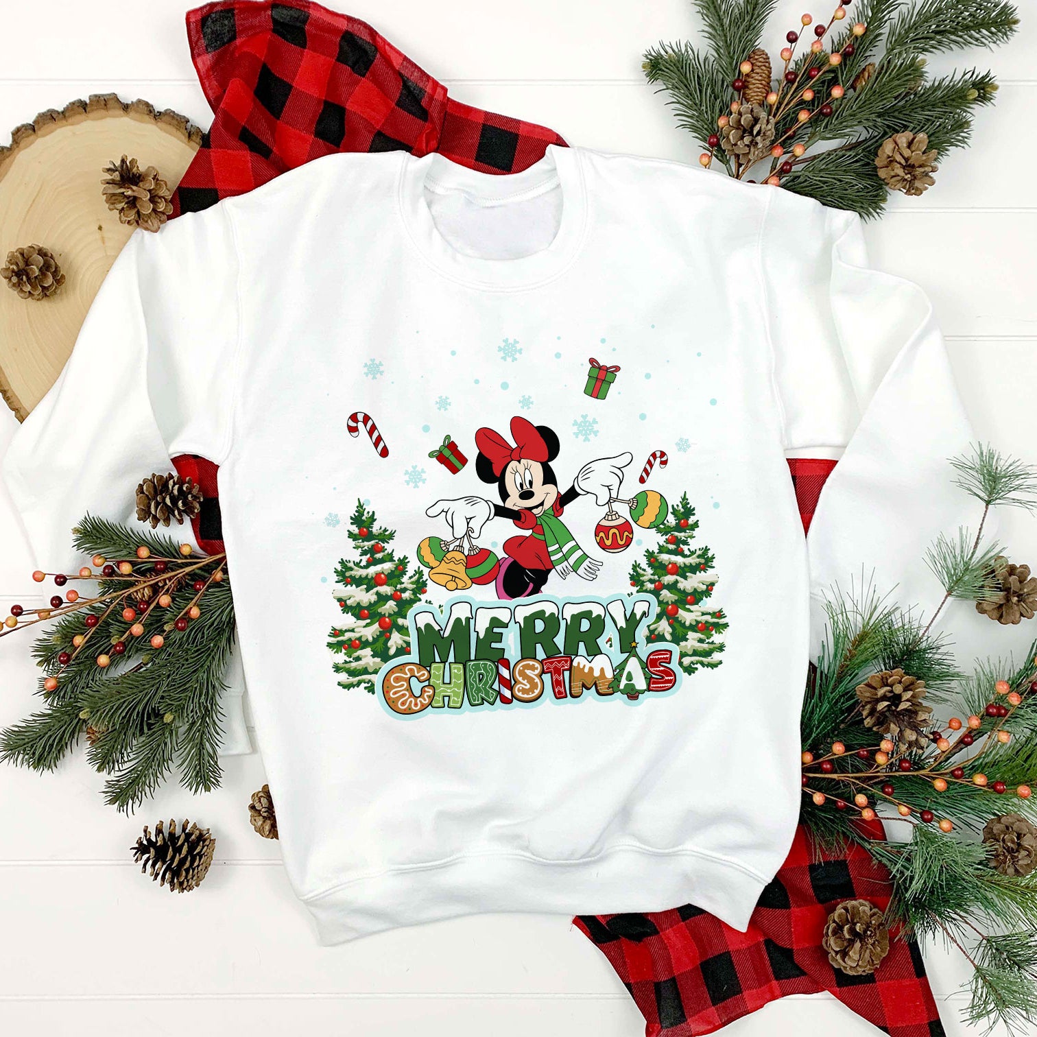 Minnie Merry Christmas PNG, Disney Christmas PNG, Christmas PNG File.