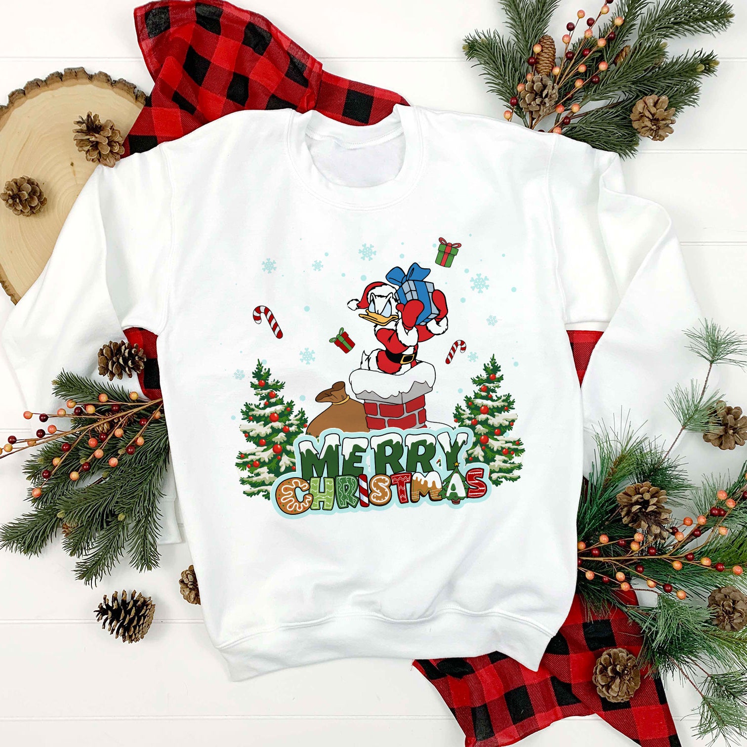 Donald Duck Santa Christmas PNG, Disney Christmas PNG, Christmas PNG File.