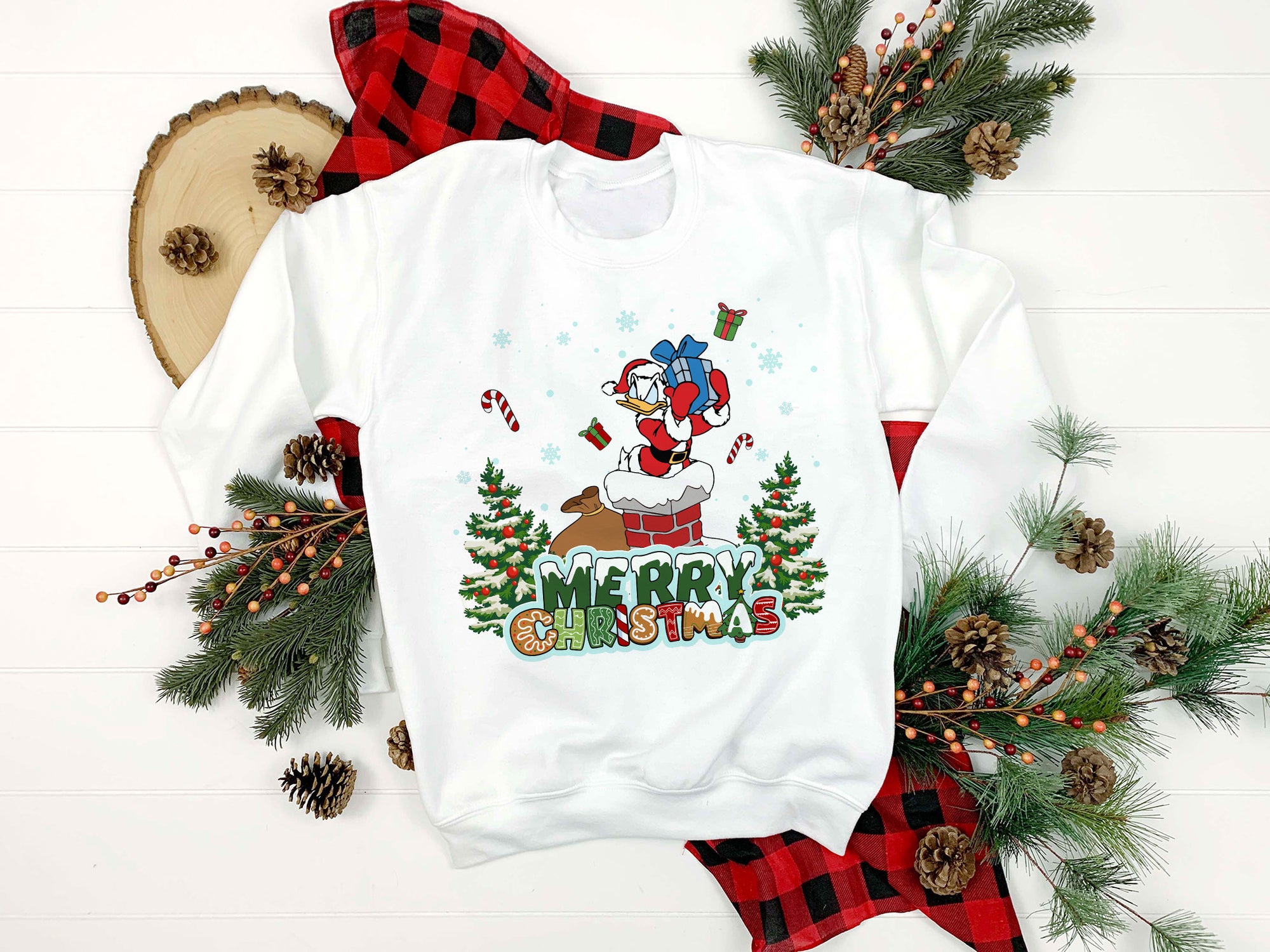 Donald Duck Santa Christmas PNG, Disney Christmas PNG, Christmas PNG File.