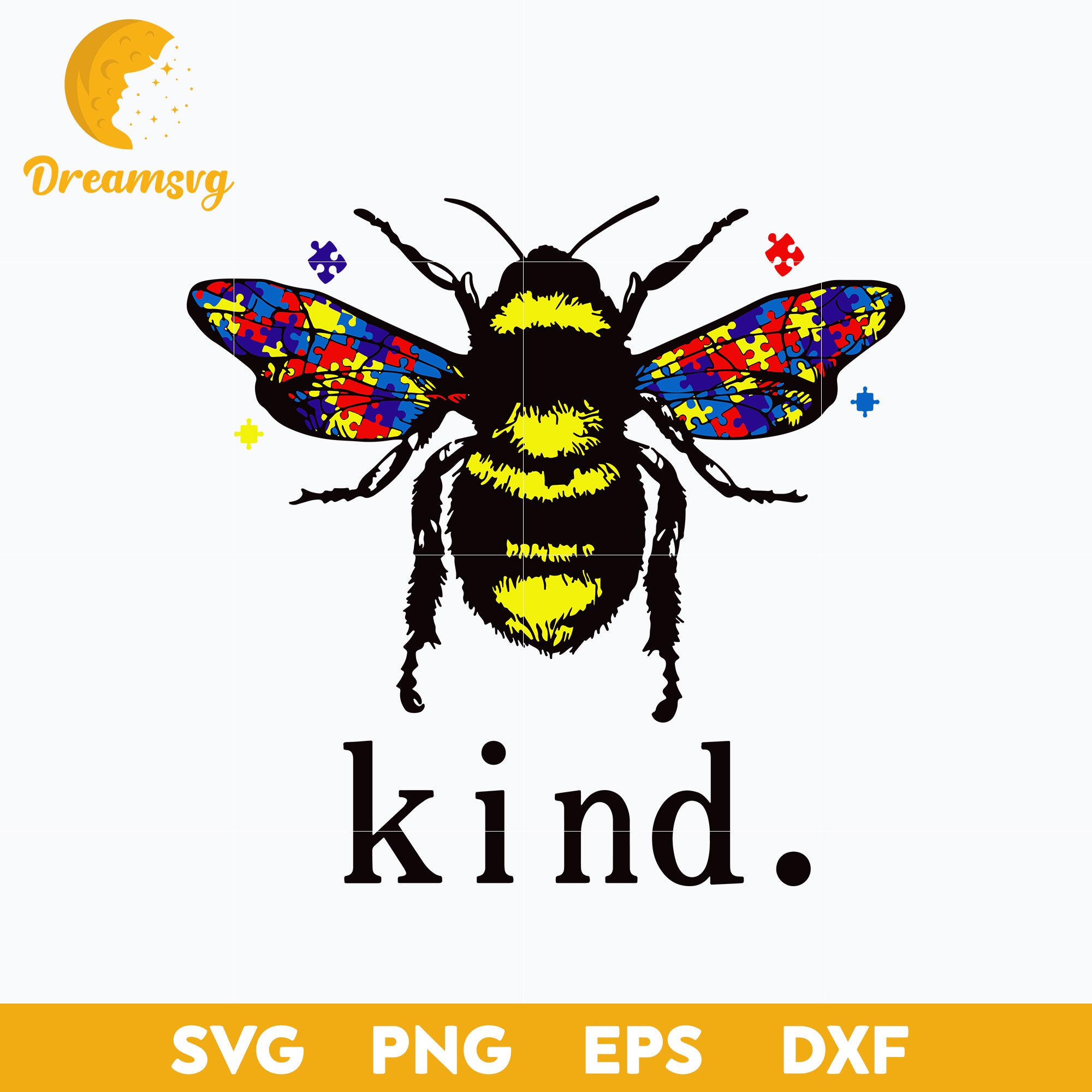 Autism Bee Kind Svg, Autism Svg, Bee Svg, Funny Svg, Png, Dxf, Eps Dig ...