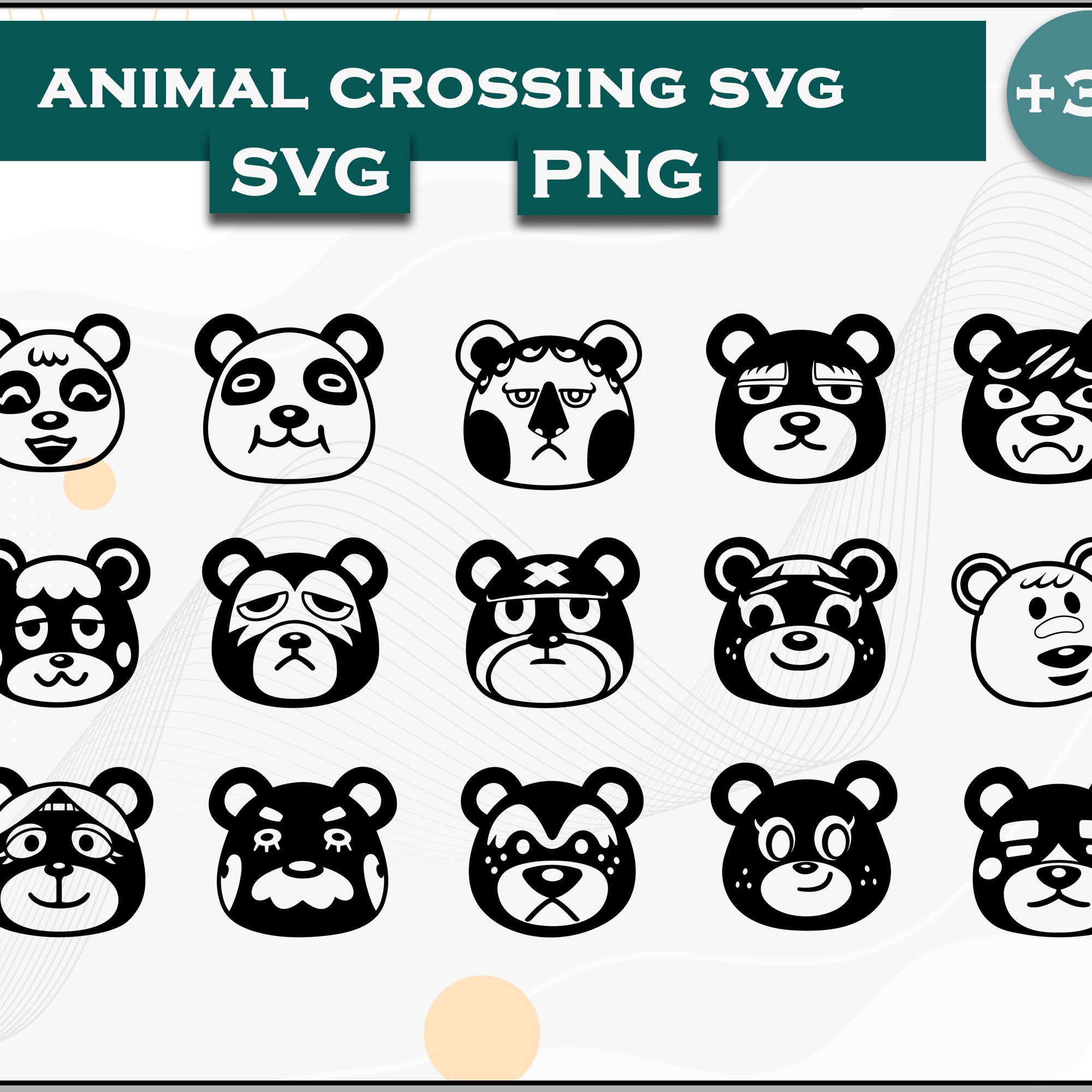 30+ Bears Svg Bundle, Animal Crossing Svg Bundle, Animal Crossing Svg, Cartoon svg, png digital file