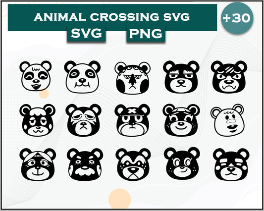 30+ Bears Svg Bundle, Animal Crossing Svg Bundle, Animal Crossing Svg, Cartoon svg, png digital file