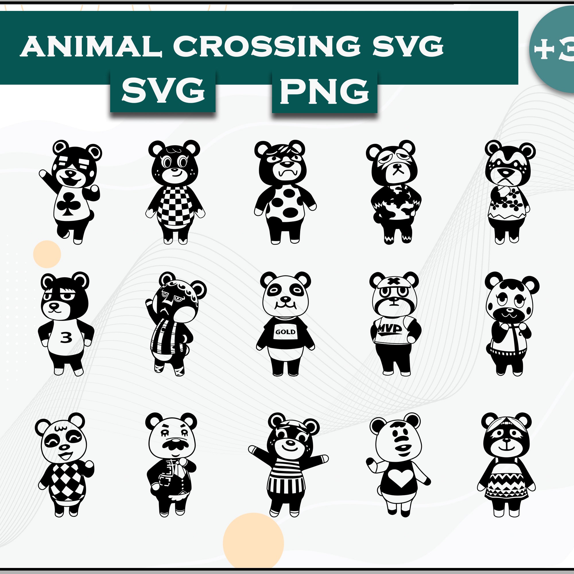 30+ Bears Svg Bundle, Animal Crossing Svg Bundle, Animal Crossing Svg, Cartoon svg, png digital file