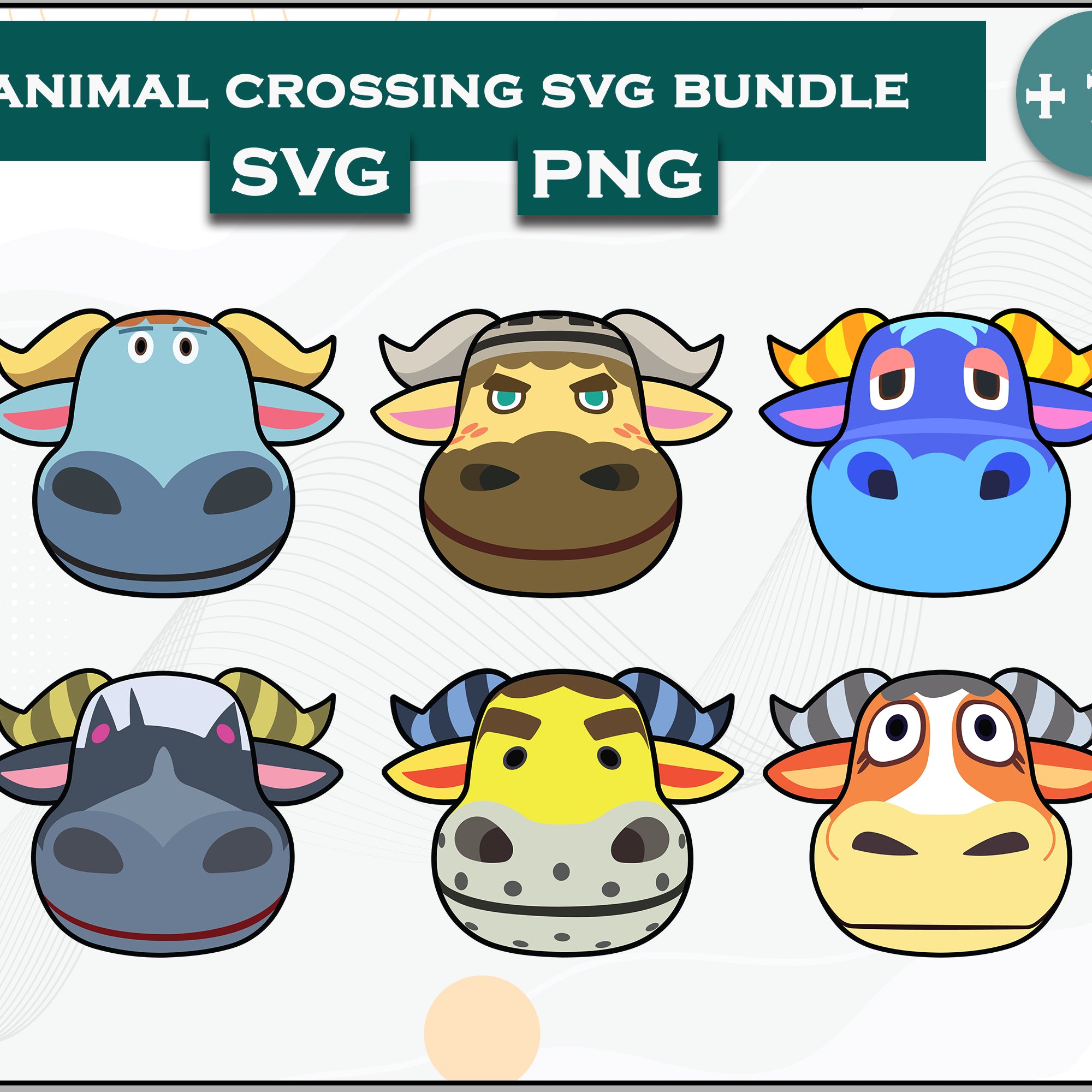 12+ Bull Svg Bundle, Animal Crossing Svg Bundle, Animal Crossing Svg, Cartoon svg, png digital file