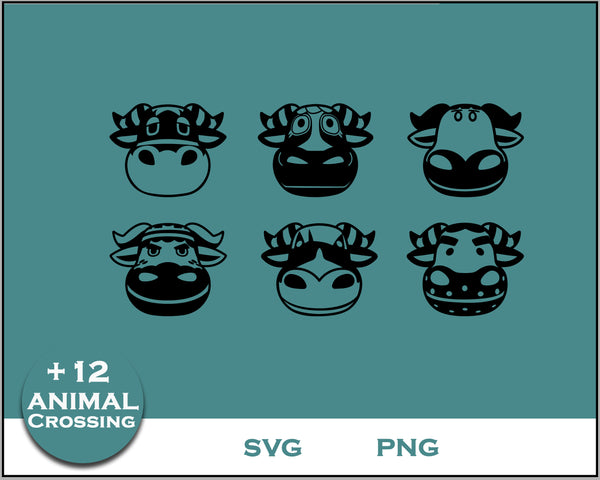 12+ Bull Svg Bundle, Animal Crossing Svg Bundle, Animal Crossing Svg, Cartoon svg, png digital file