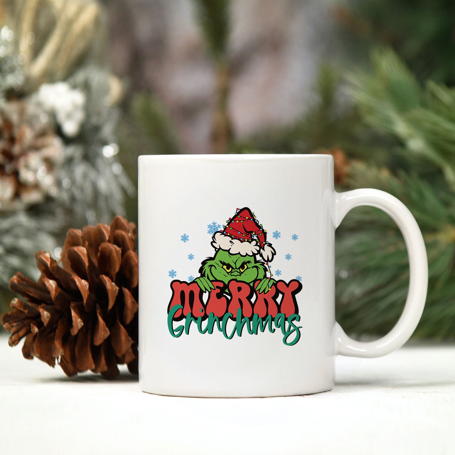 Merry Grinchmas Snowflakes Christmas SVG, Christmas SVG.