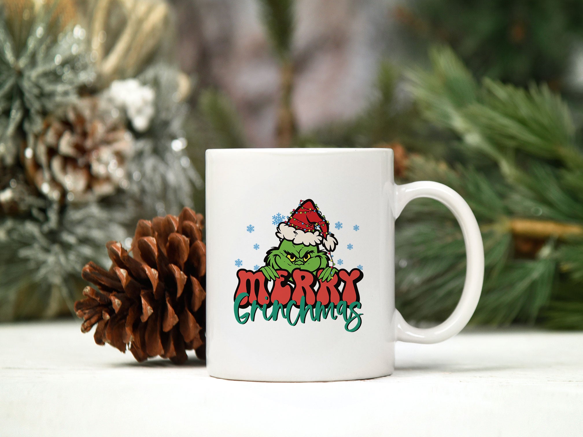 Merry Grinchmas Snowflakes Christmas SVG, Christmas SVG.