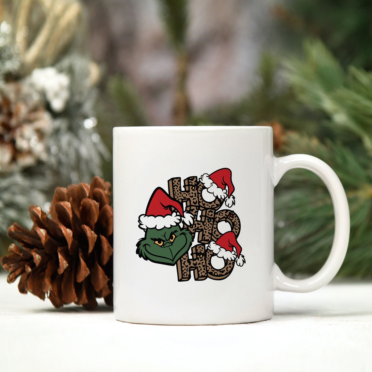 Ho Ho Ho Grinch Face Santa Hat Christmas SVG, Christmas SVG.