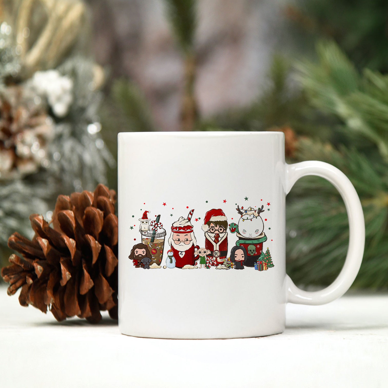 Harry Potter Santa Claus Hat Christmas Coffee PNG, Christmas Coffee PNG.