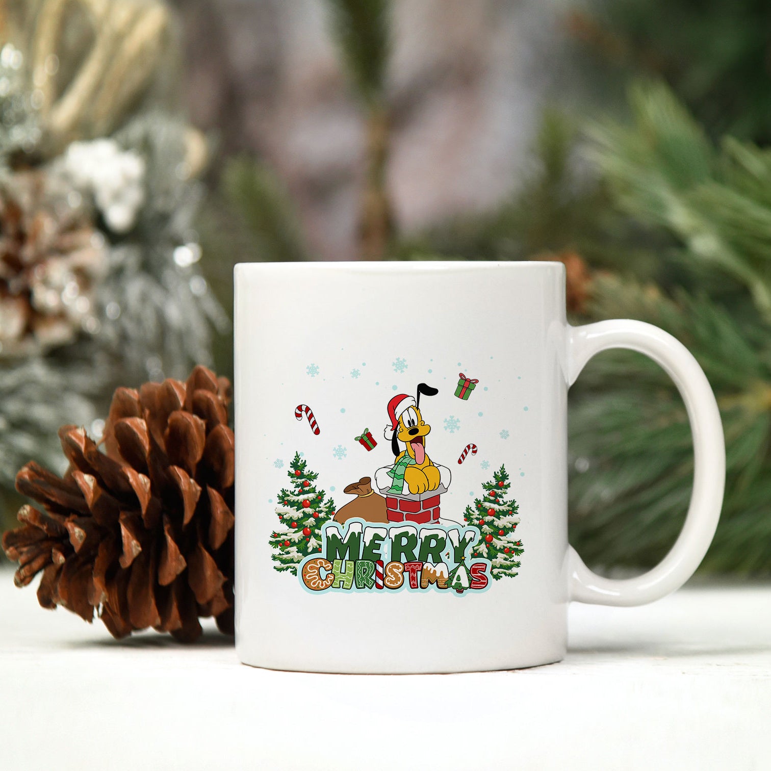 Pluto Santa Claus Christmas PNG, Disney Christmas PNG Digital File.