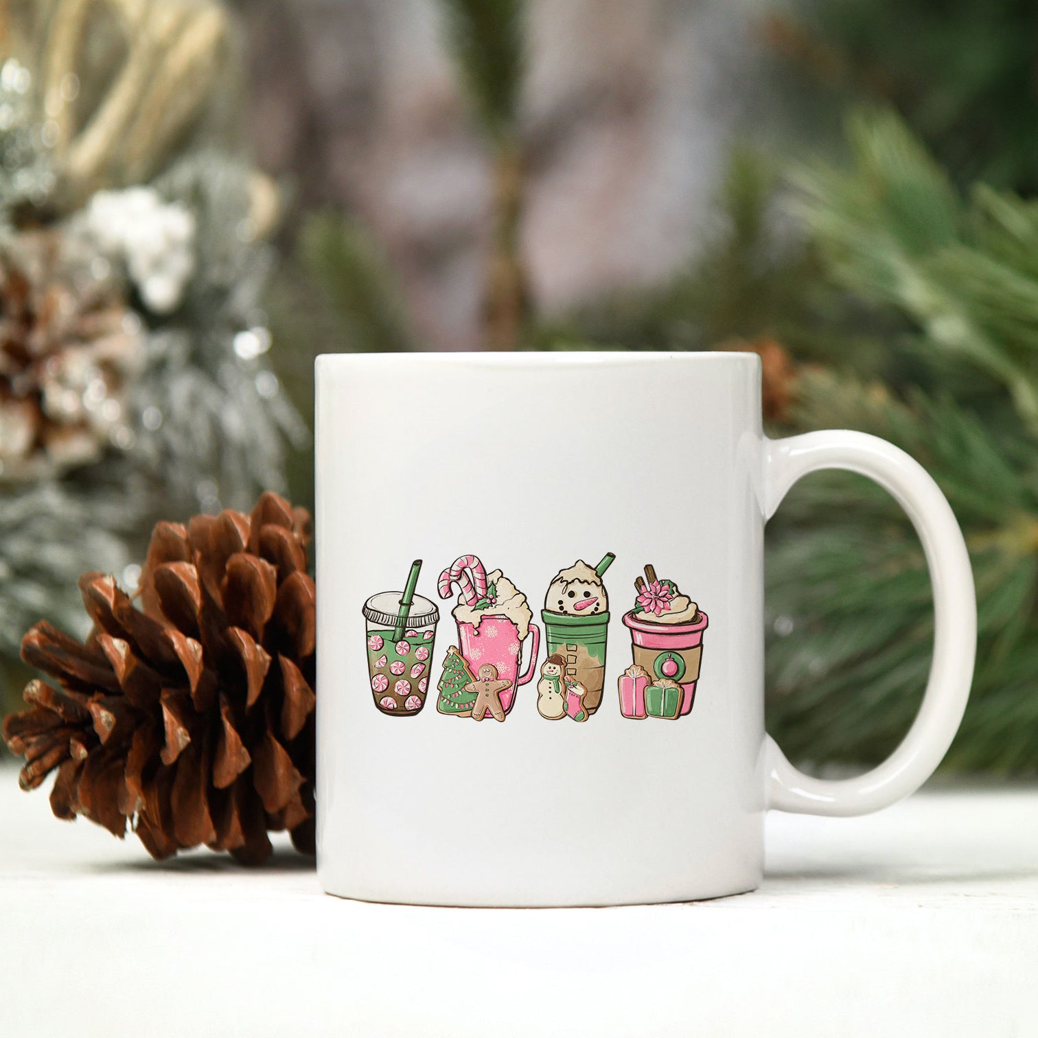 Snowman Gingerbread Christmas PNG, Coffee Christmas PNG.
