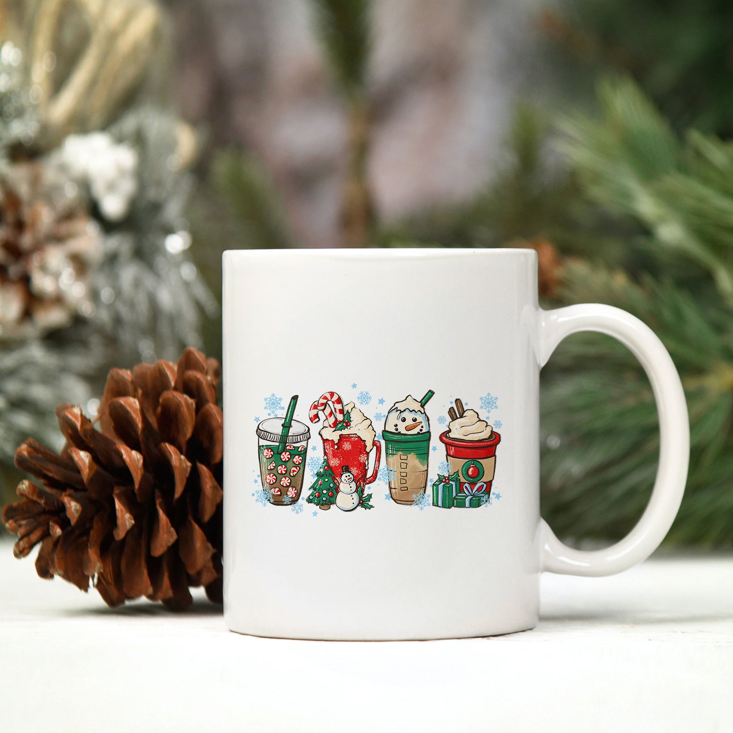 Snowman Merry Christmas Coffee PNG, Christmas PNG File.