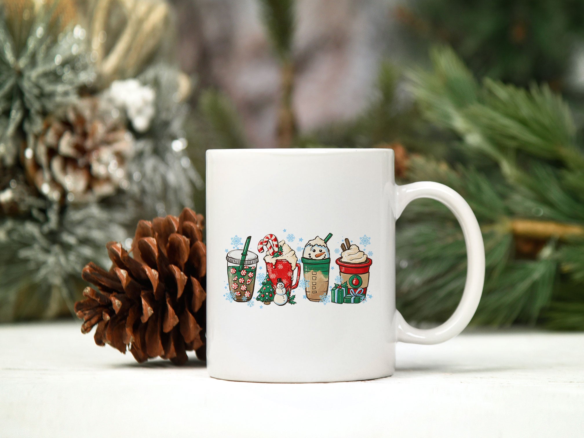 Snowman Merry Christmas Coffee PNG, Christmas PNG File.