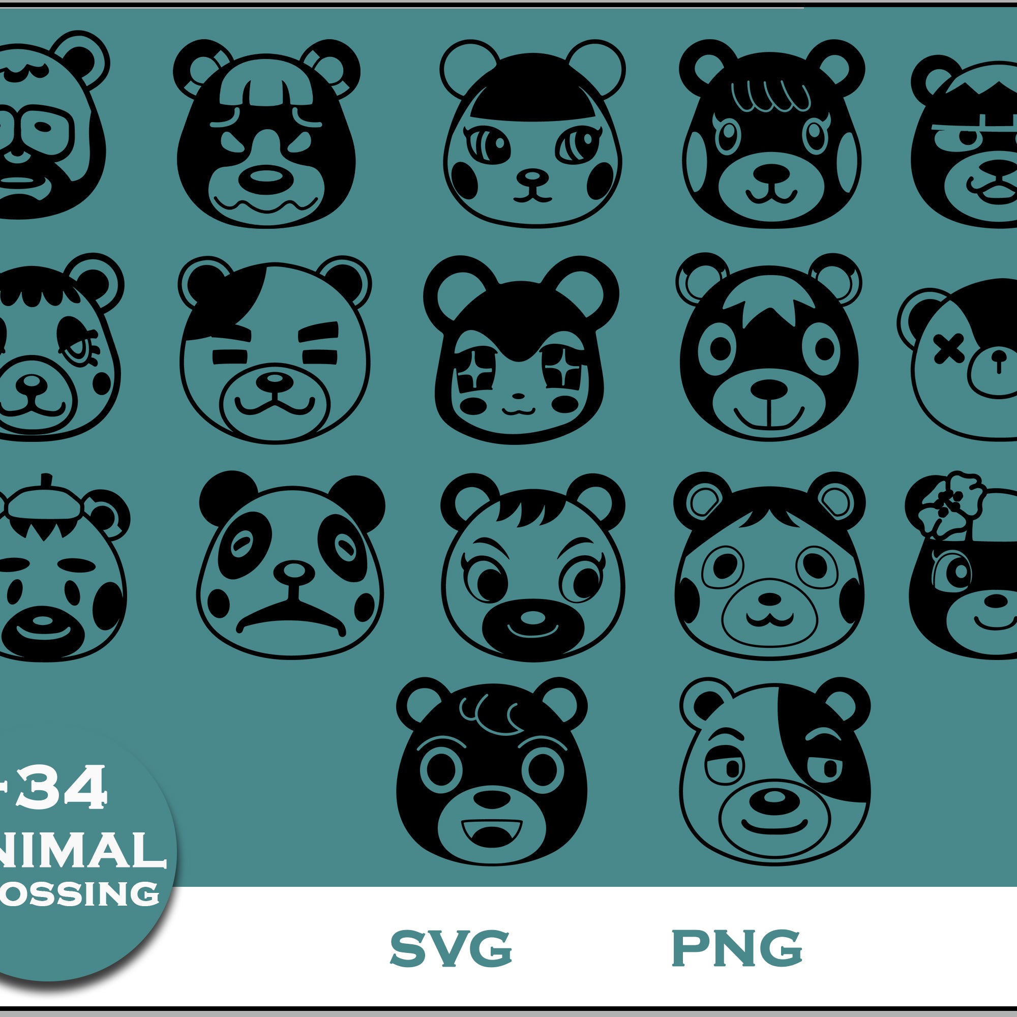 34+ Cub Svg Bundle, Animal Crossing Svg Bundle, Animal Crossing Svg, Cartoon svg, png digital file