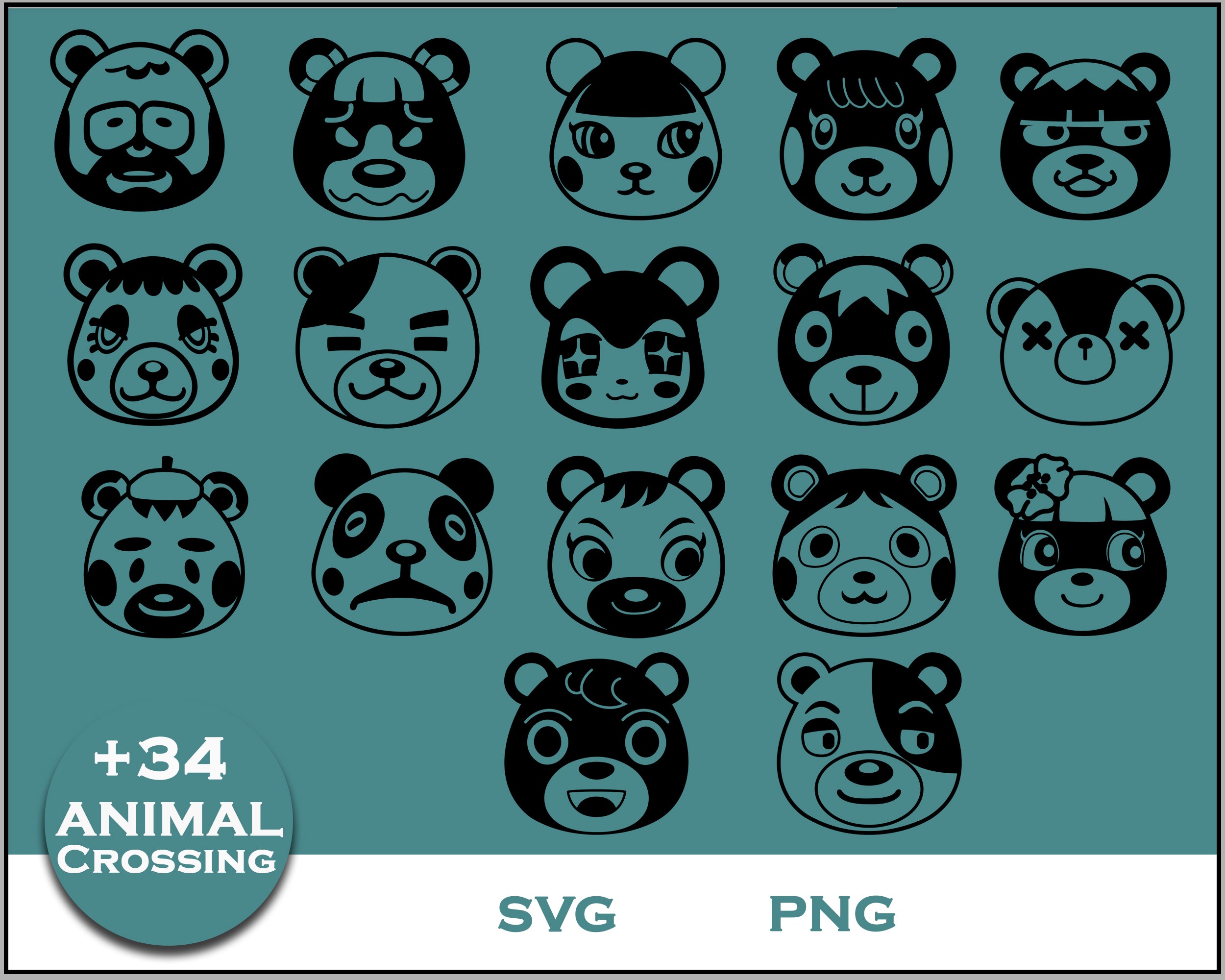 34+ Cub Svg Bundle, Animal Crossing Svg Bundle, Animal Crossing Svg, Cartoon svg, png digital file