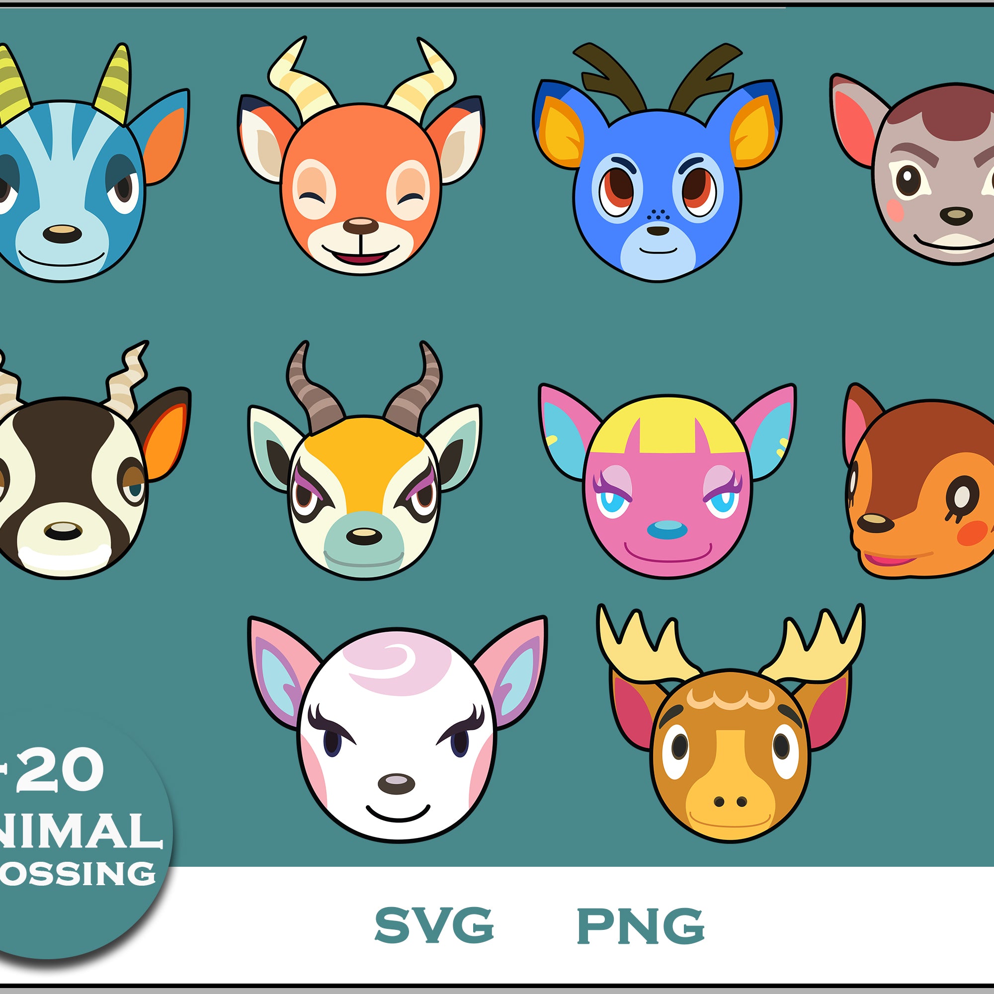 20+ Deer Svg Bundle, Animal Crossing Svg Bundle, Animal Crossing Svg, Cartoon svg, png digital file